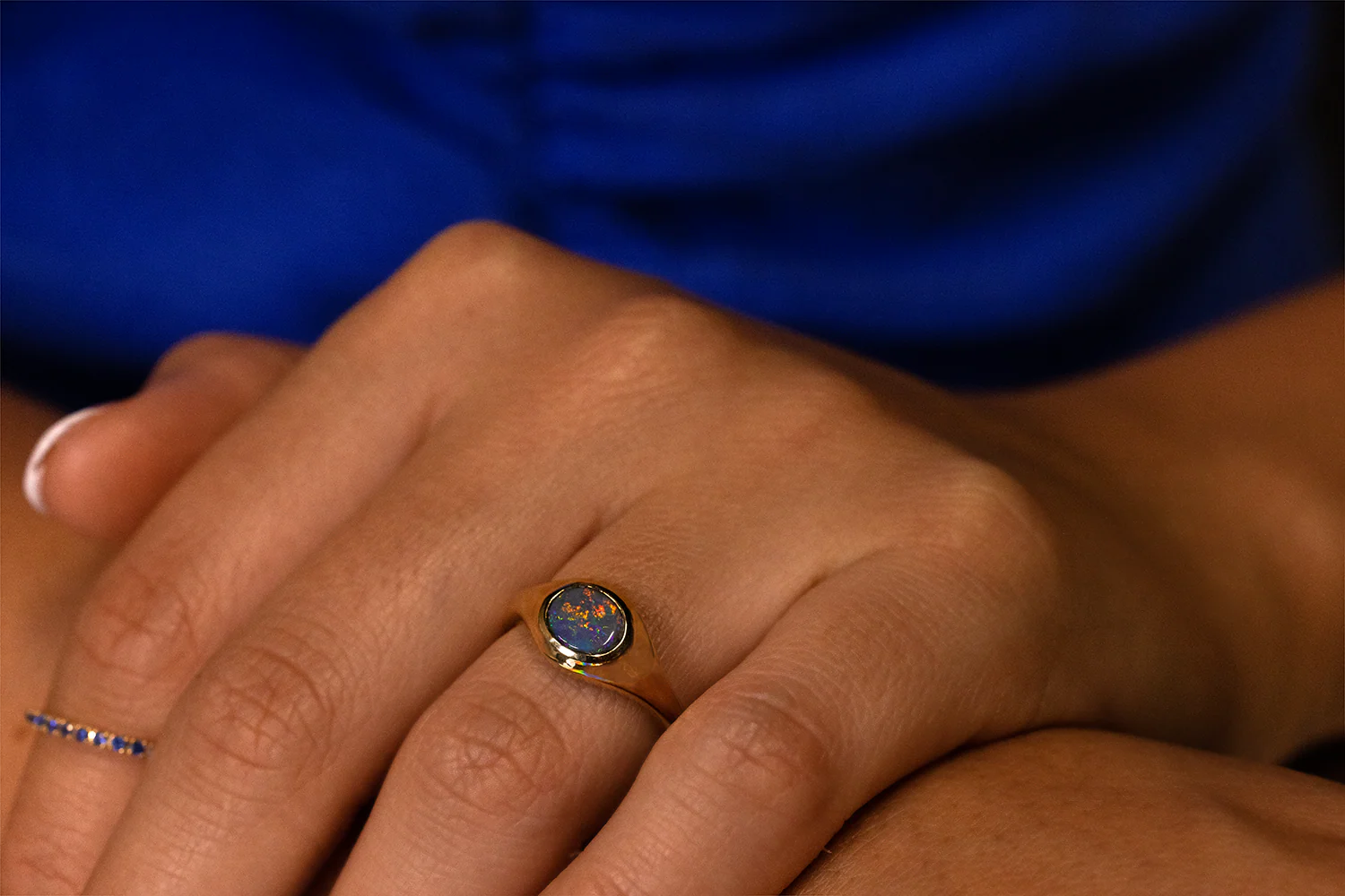 Stephanie Ring Gold with 0.71ct Black Opal - Image 5
