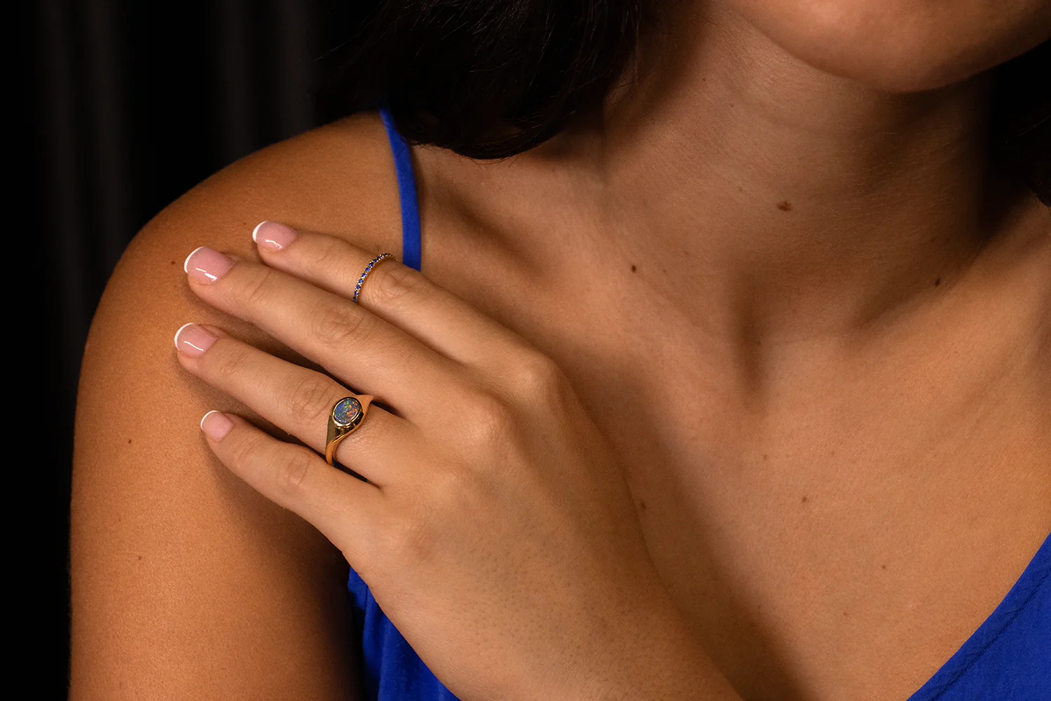Stephanie Ring Gold with 0.71ct Black Opal - Image 6