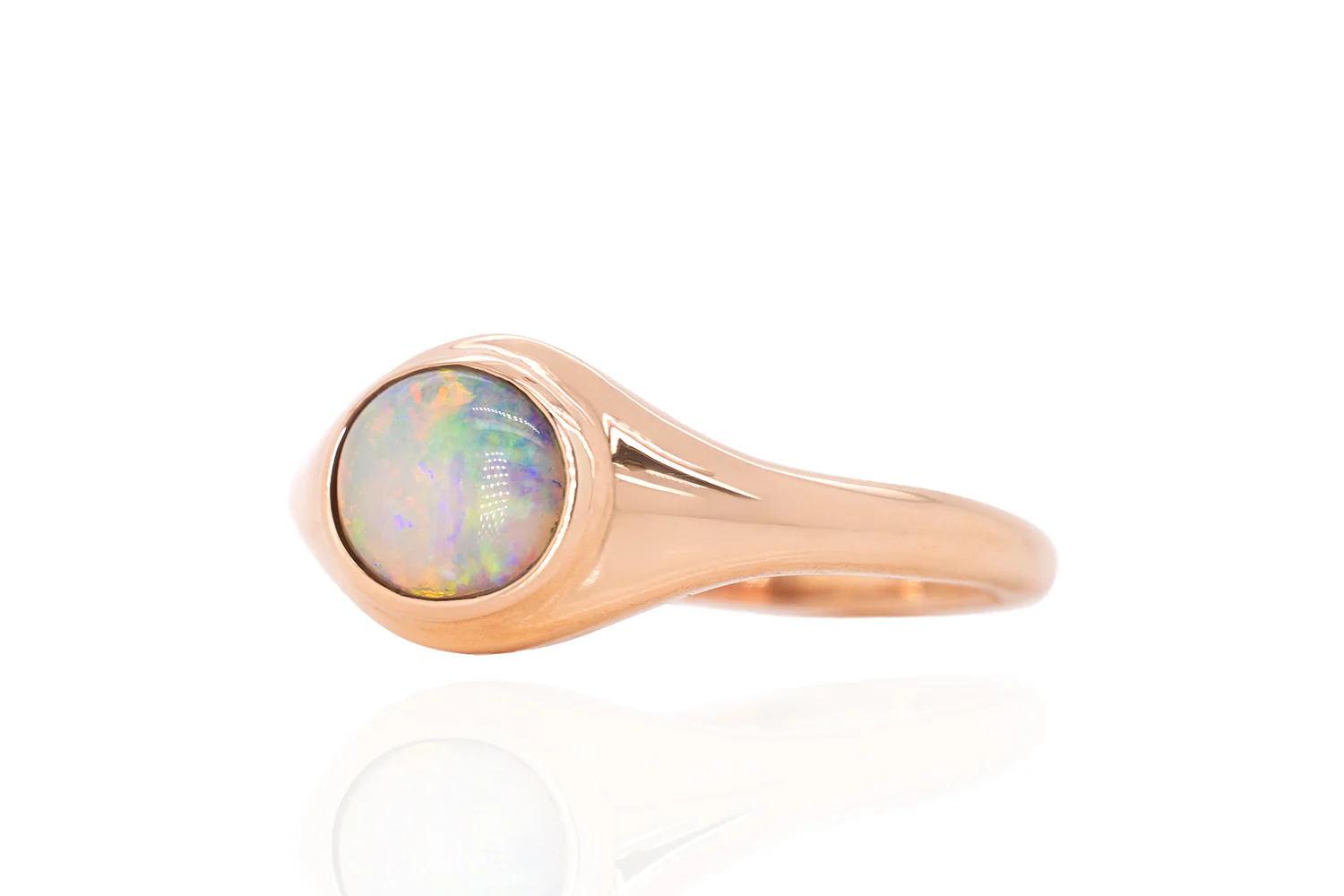 Stephanie — 18kt Rose Gold 0.65 ct Crystal Opal Ring - Image 3
