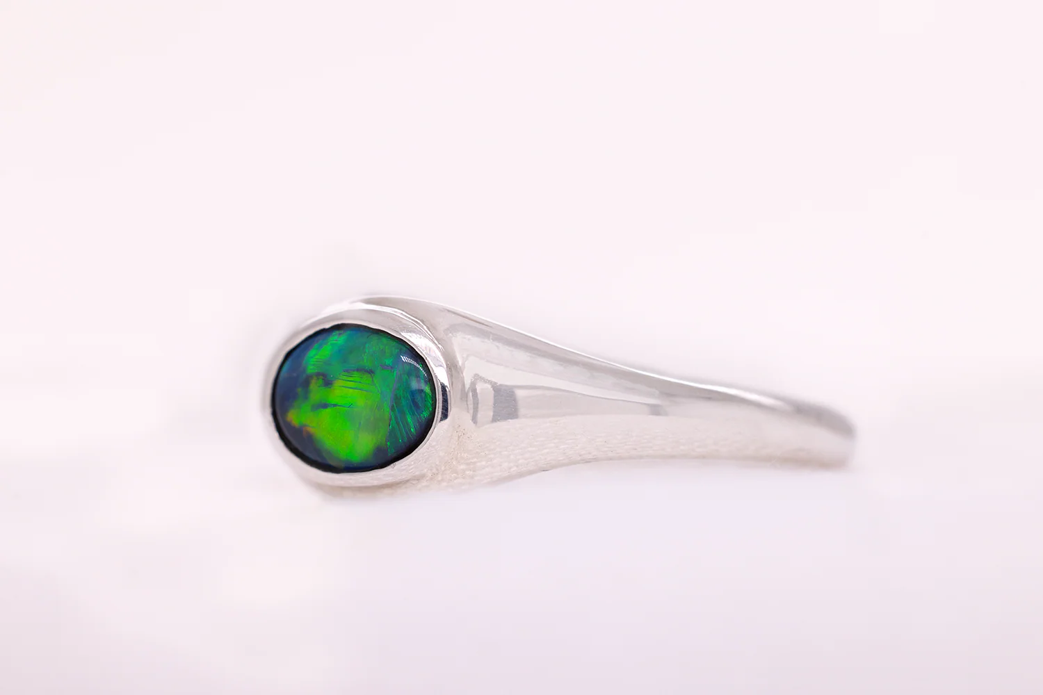 Stephanie Ring Sterling Silver with 0.42 ct Black Opal - Image 2