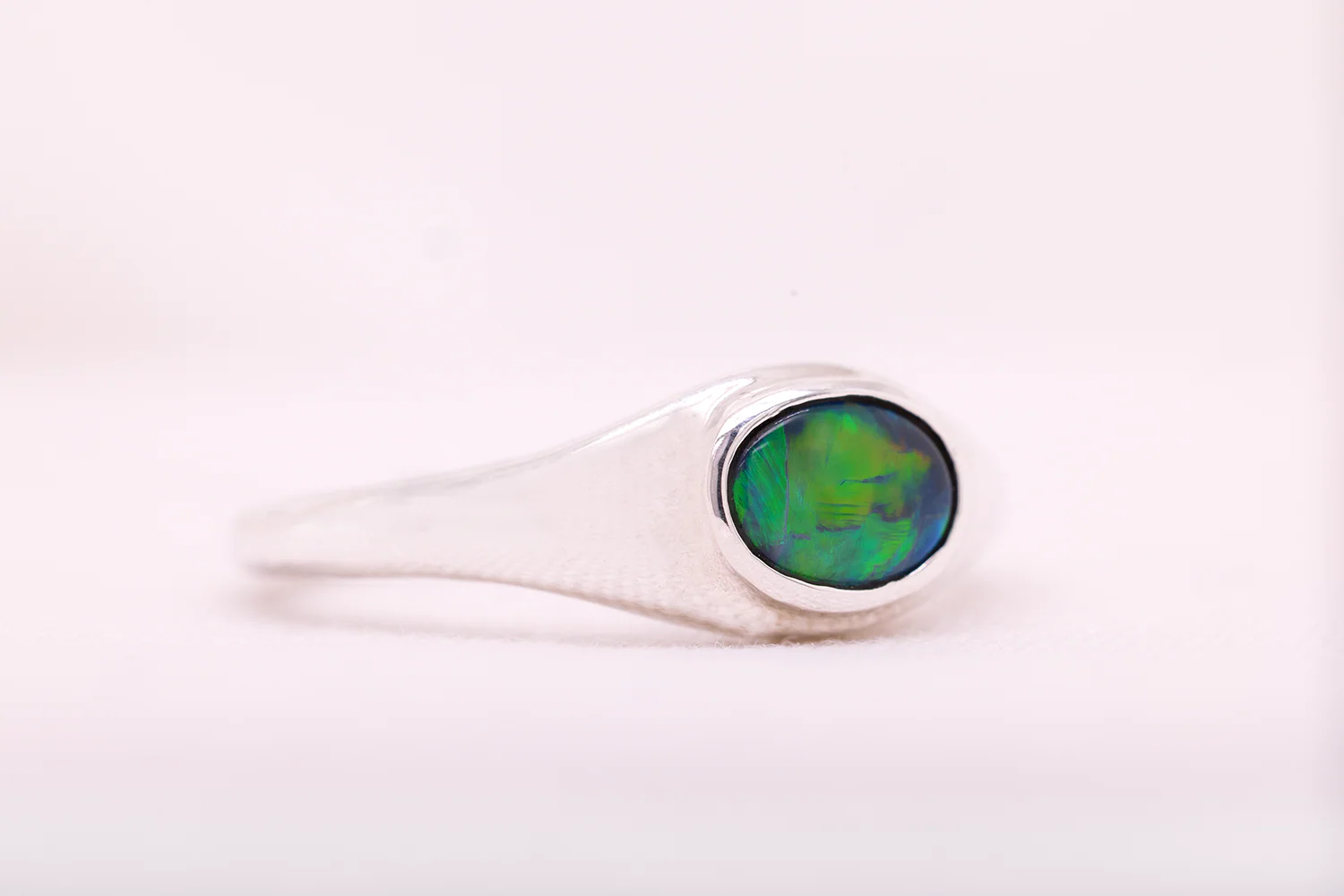 Stephanie Ring Sterling Silver with 0.42 ct Black Opal - Image 3