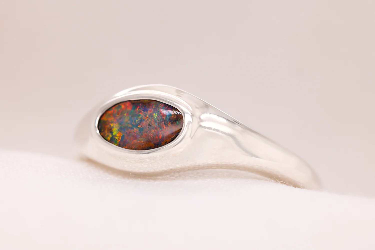 Stephanie Ring Sterling Silver with 0.60 ct Boulder Opal - Image 2