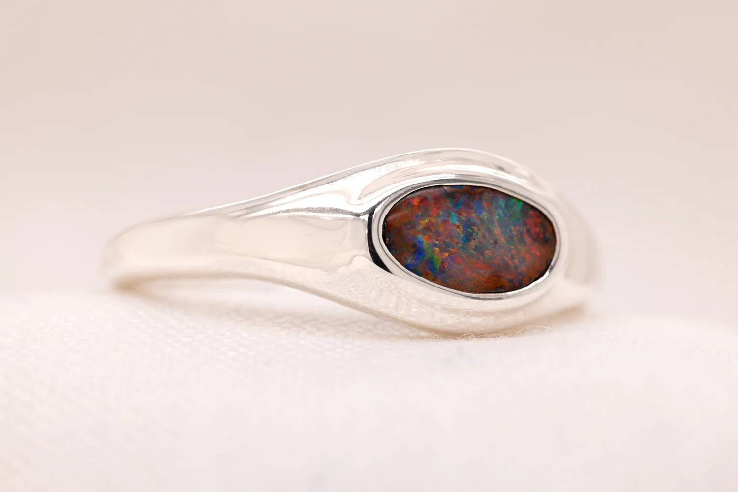 Stephanie Ring Sterling Silver with 0.60 ct Boulder Opal - Image 3