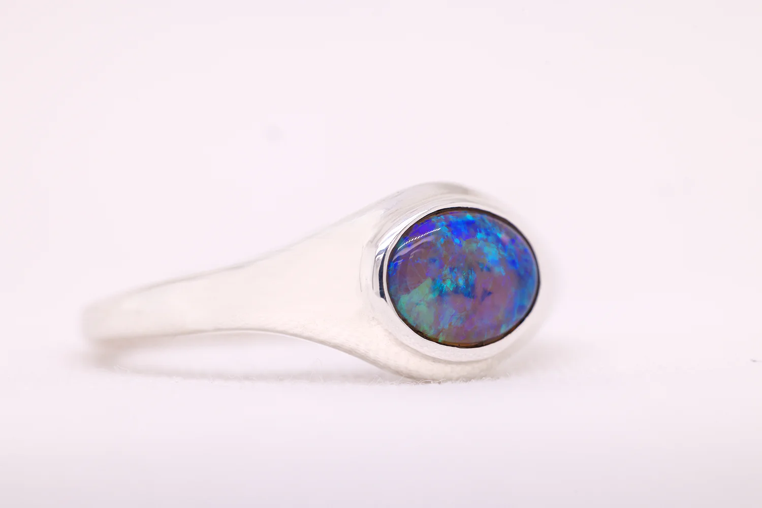 Stephanie Ring Sterling Silver with 0.80 ct Crystal Opal - Image 2