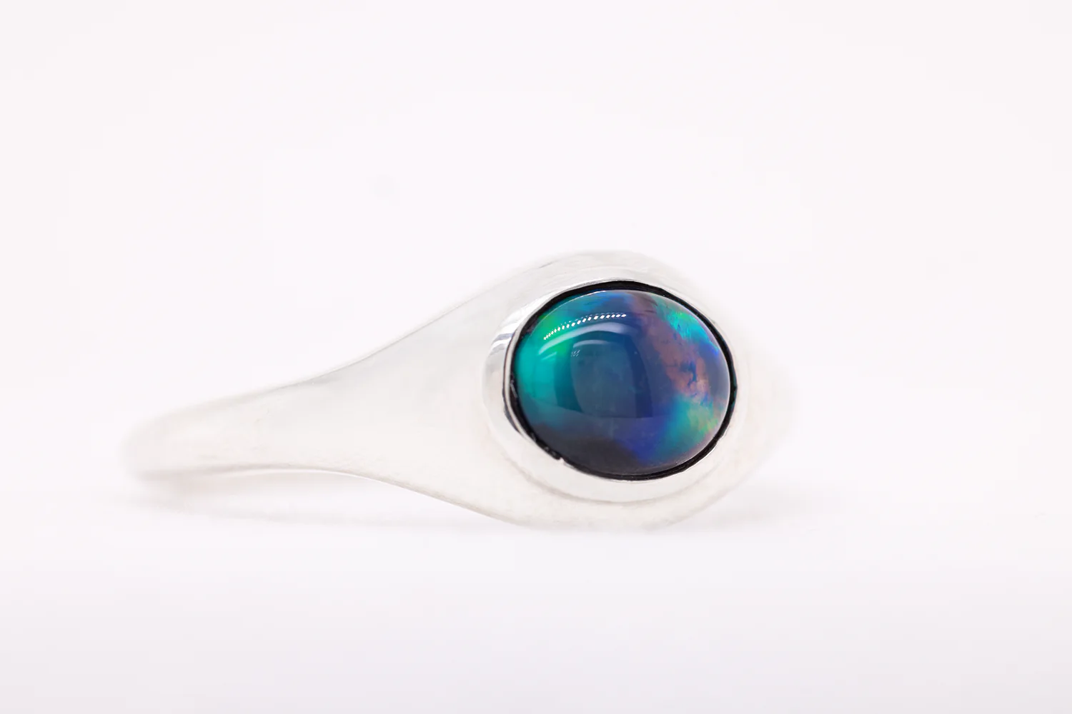 Stephanie Ring Sterling Silver with 1.15 ct Black Opal - Image 2