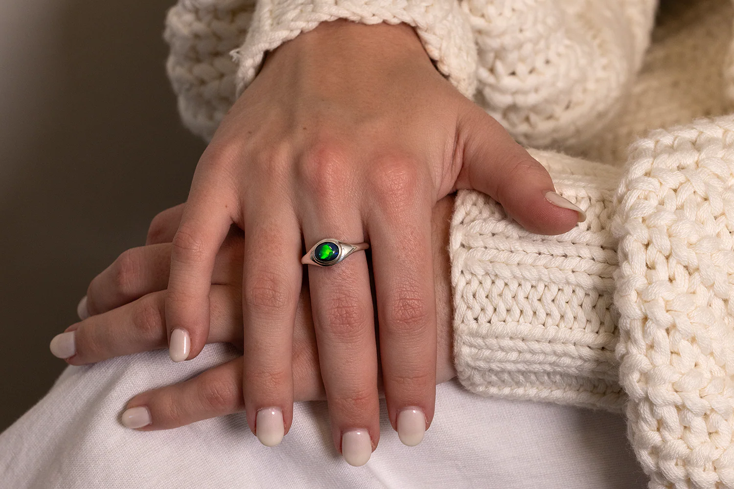 Stephanie Ring Sterling Silver with 1.15 ct Black Opal - Image 5