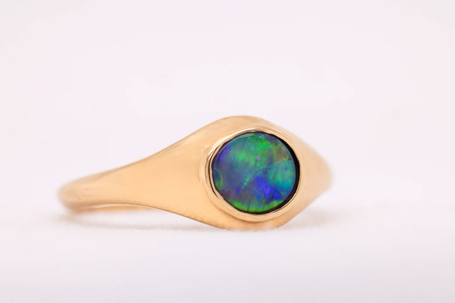 Stephanie Ring Yellow Gold with 0.56ct Black Opal - Image 3