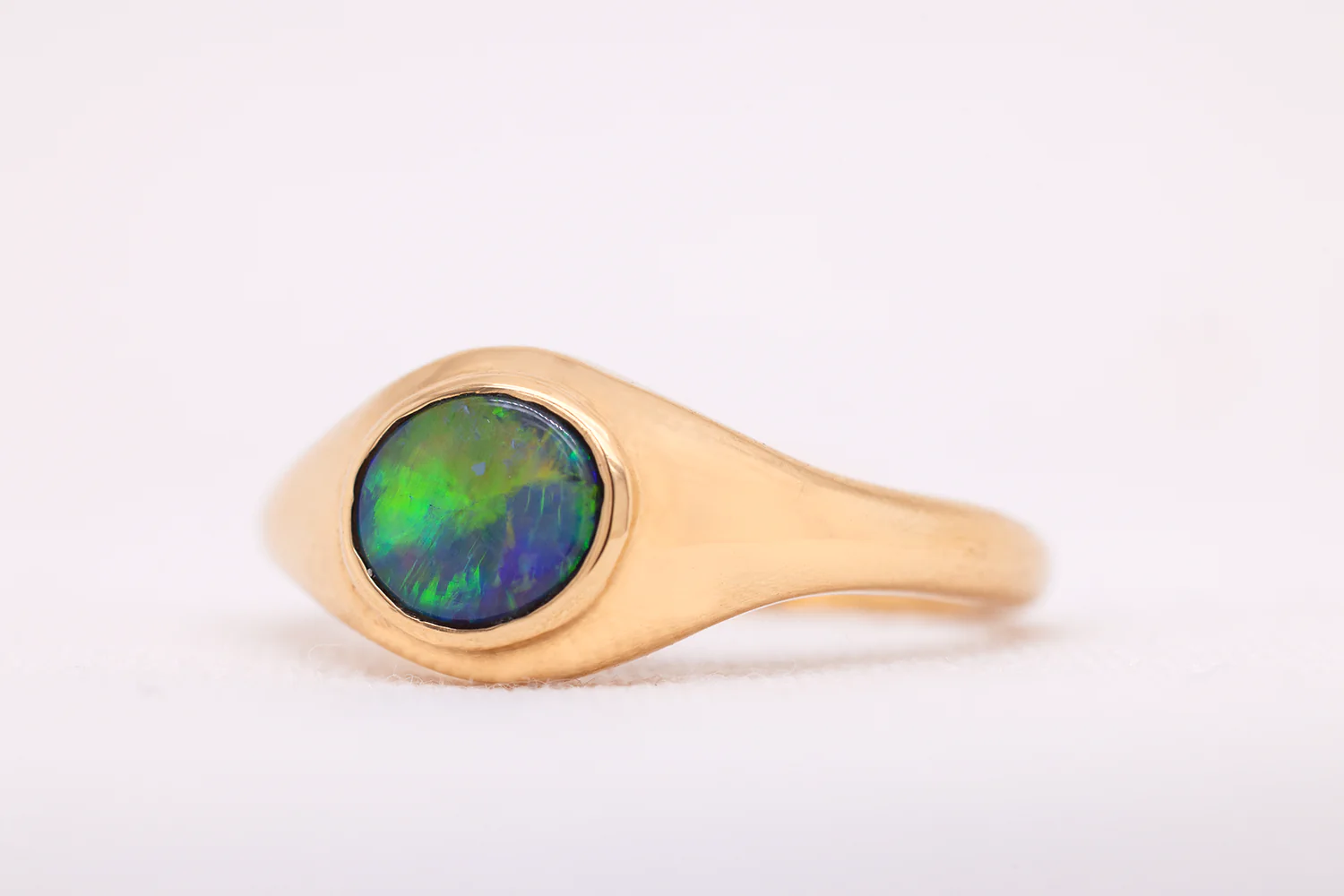 Stephanie Ring Yellow Gold with 0.56ct Black Opal - Image 5