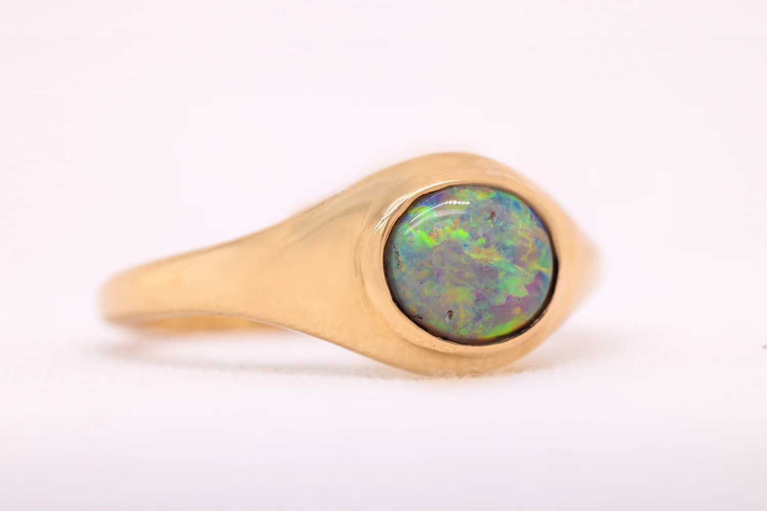 Stephanie Ring Yellow Gold with 1.03ct Dark Opal - Image 3