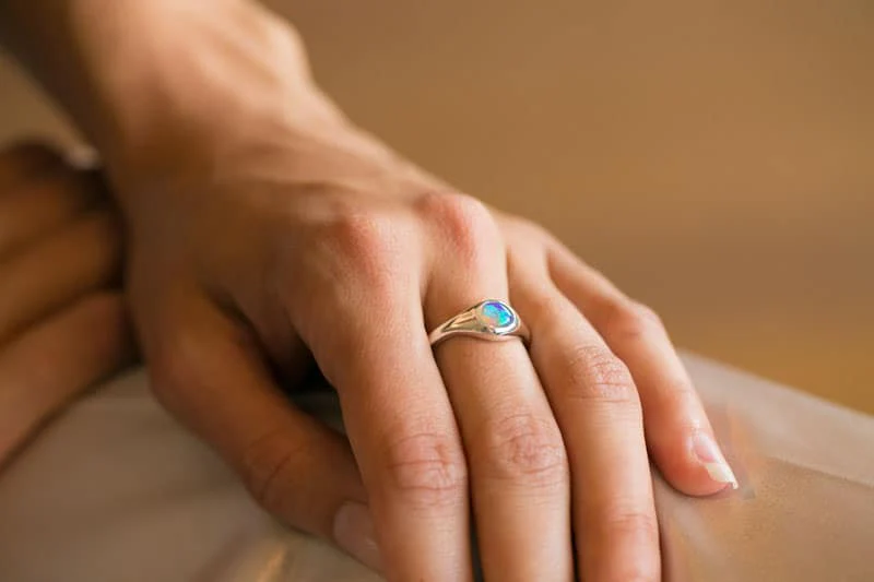 Stephanie Sterling Silver Ring with 0.61ct Dark Opal - Image 2