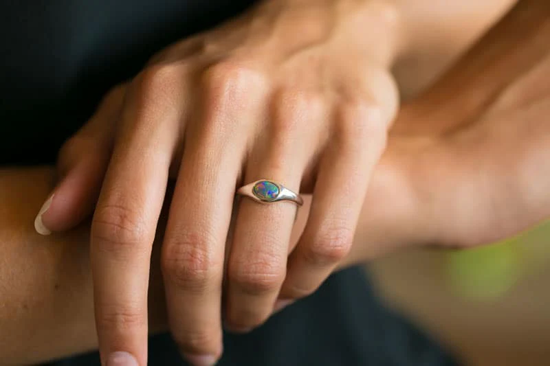 Stephanie Sterling Silver Ring with 0.71ct Dark Opal - Image 3