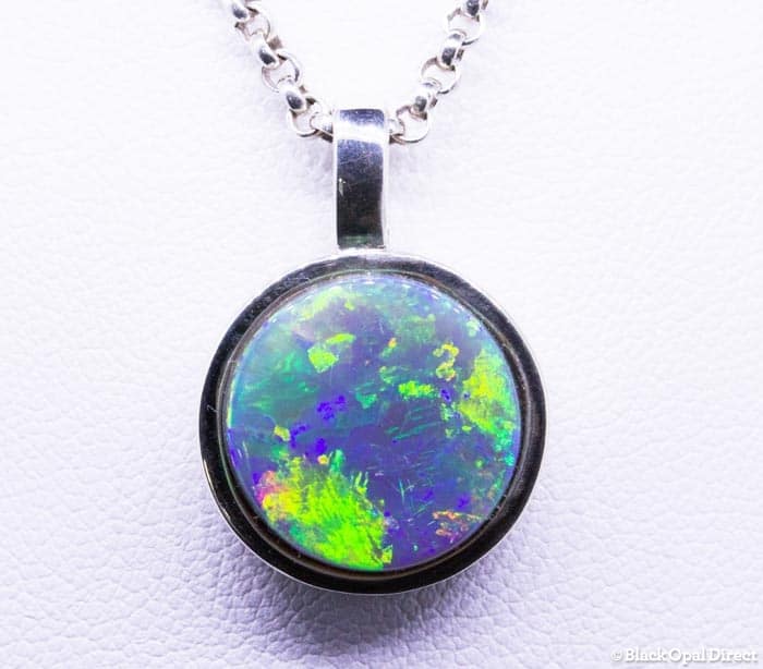 Sterling silver opal pendant with very bright colors - Image 2