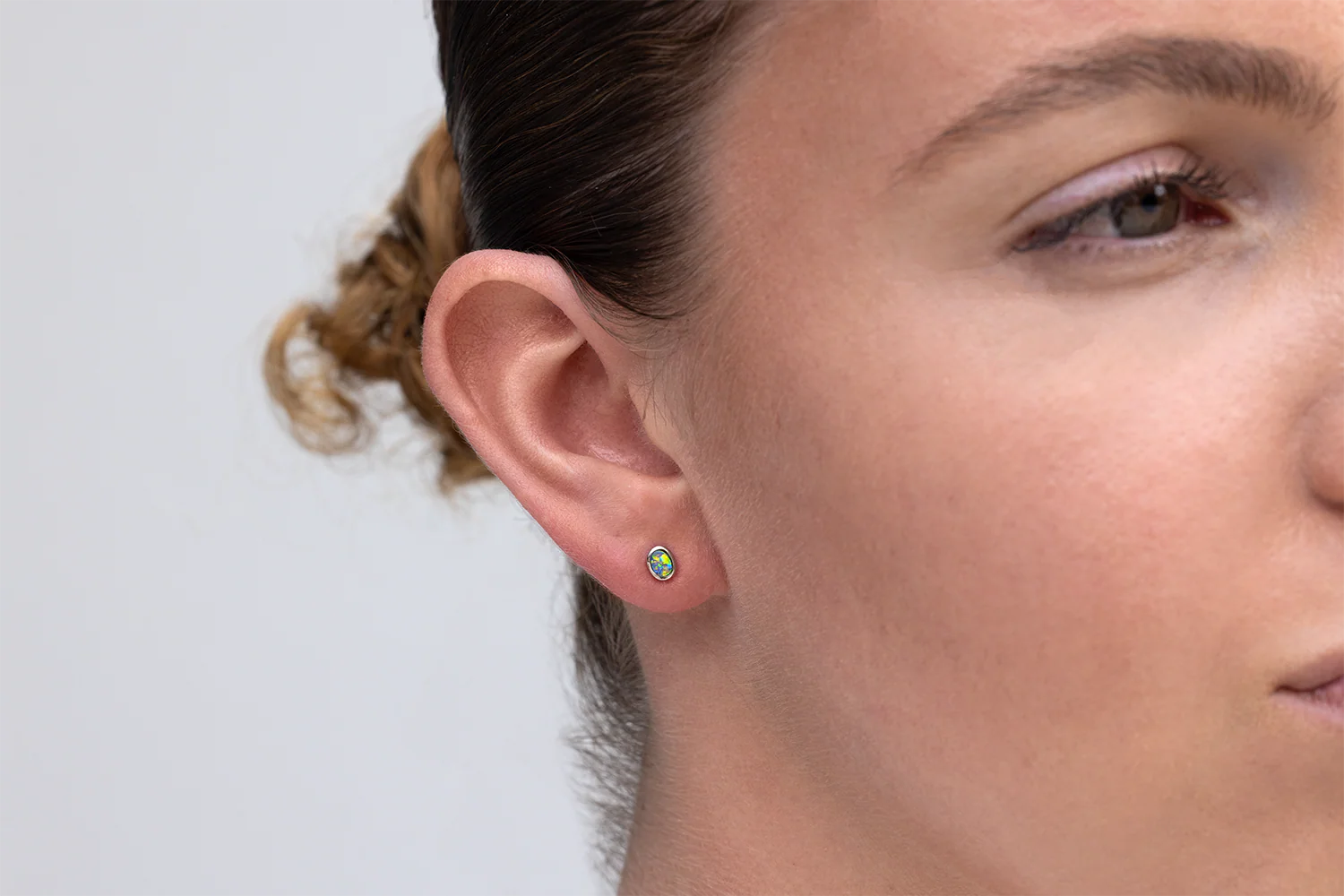 Stud Earrings Sterling Silver with 0.55ct Boulder Opals - Image 2
