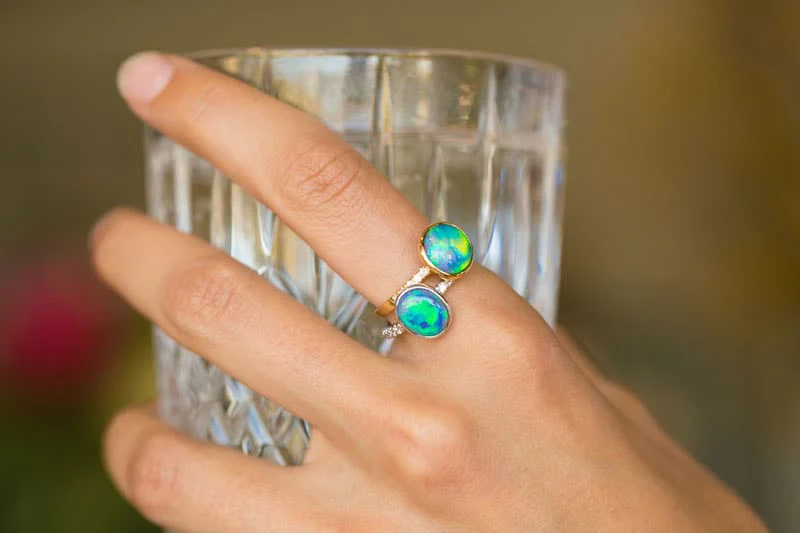 Tatiana 18kt Gold Diamond and 1.89ct Crystal Opal Ring - Image 3