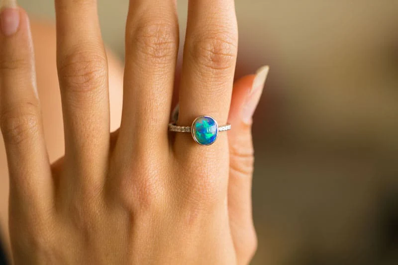 Tatiana 18kt White Gold Diamond and 2.15ct Black Opal Ring - Image 3