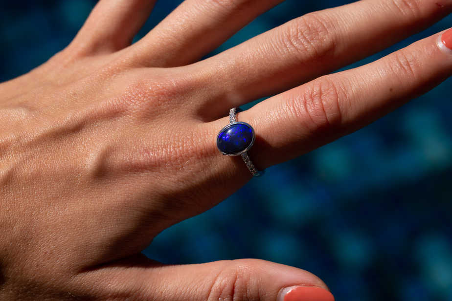 3nd instal: Tatiana 18kt White Gold Diamond and 2.44ct Black Opal Ring - Image 2