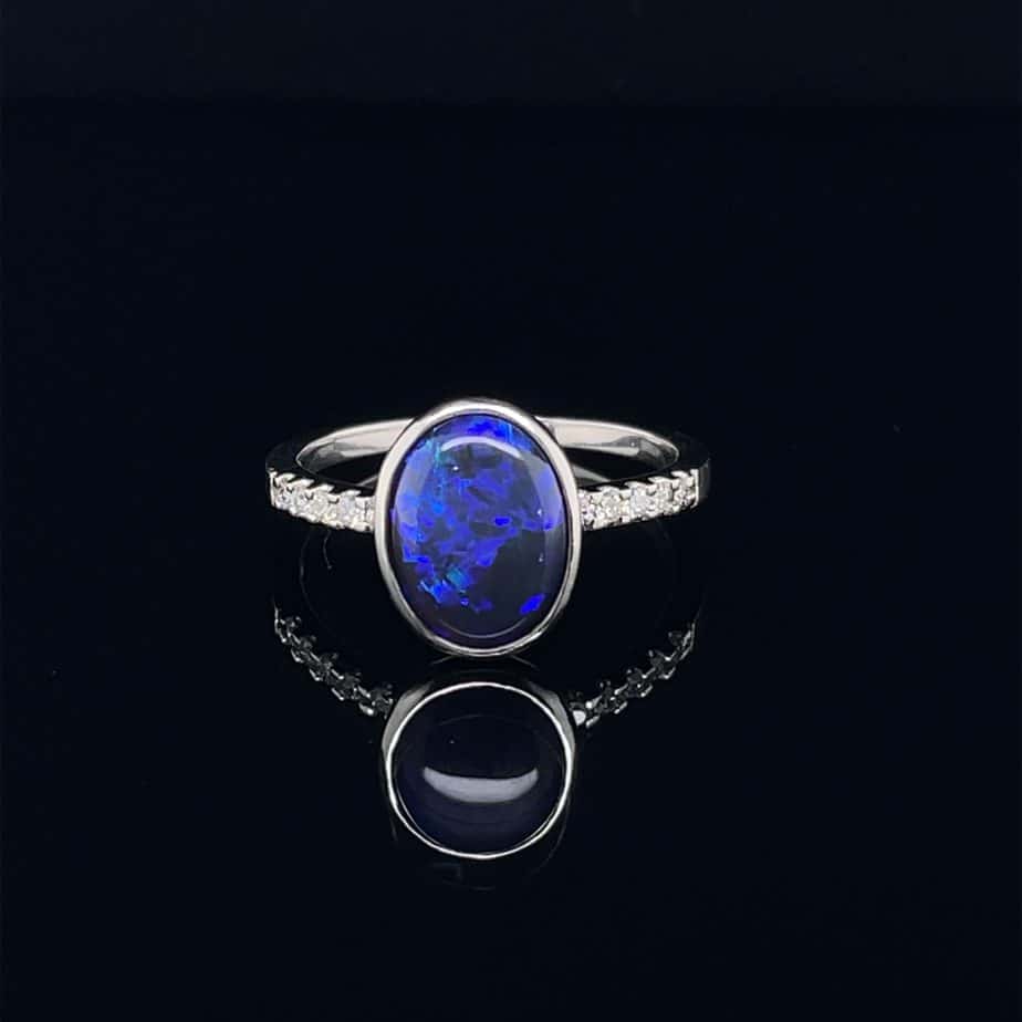 3nd instal: Tatiana 18kt White Gold Diamond and 2.44ct Black Opal Ring - Image 4