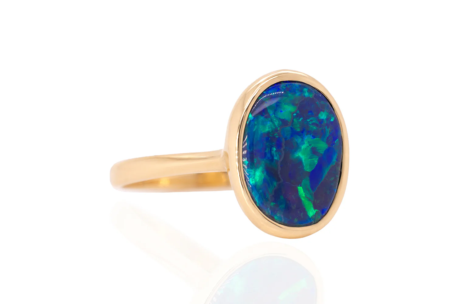 Tatiana — 18kt Yellow Gold 2.87 ct Black Opal Ring - Image 3