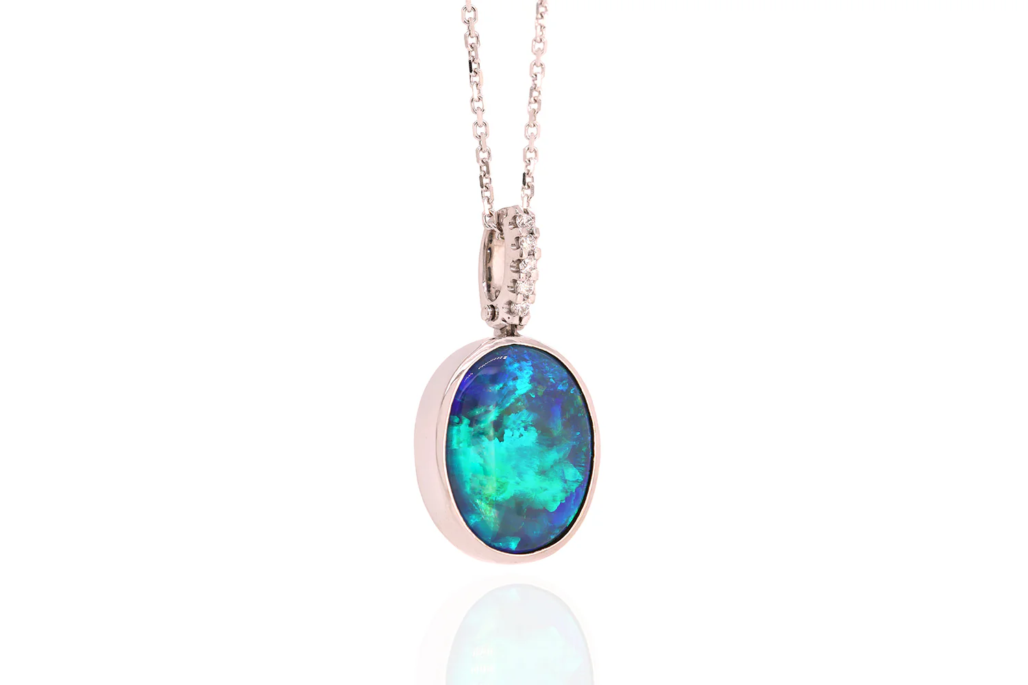 Tatiana — 18kt White Gold 4.25 ct Black Opal Diamond Pendant - Image 3