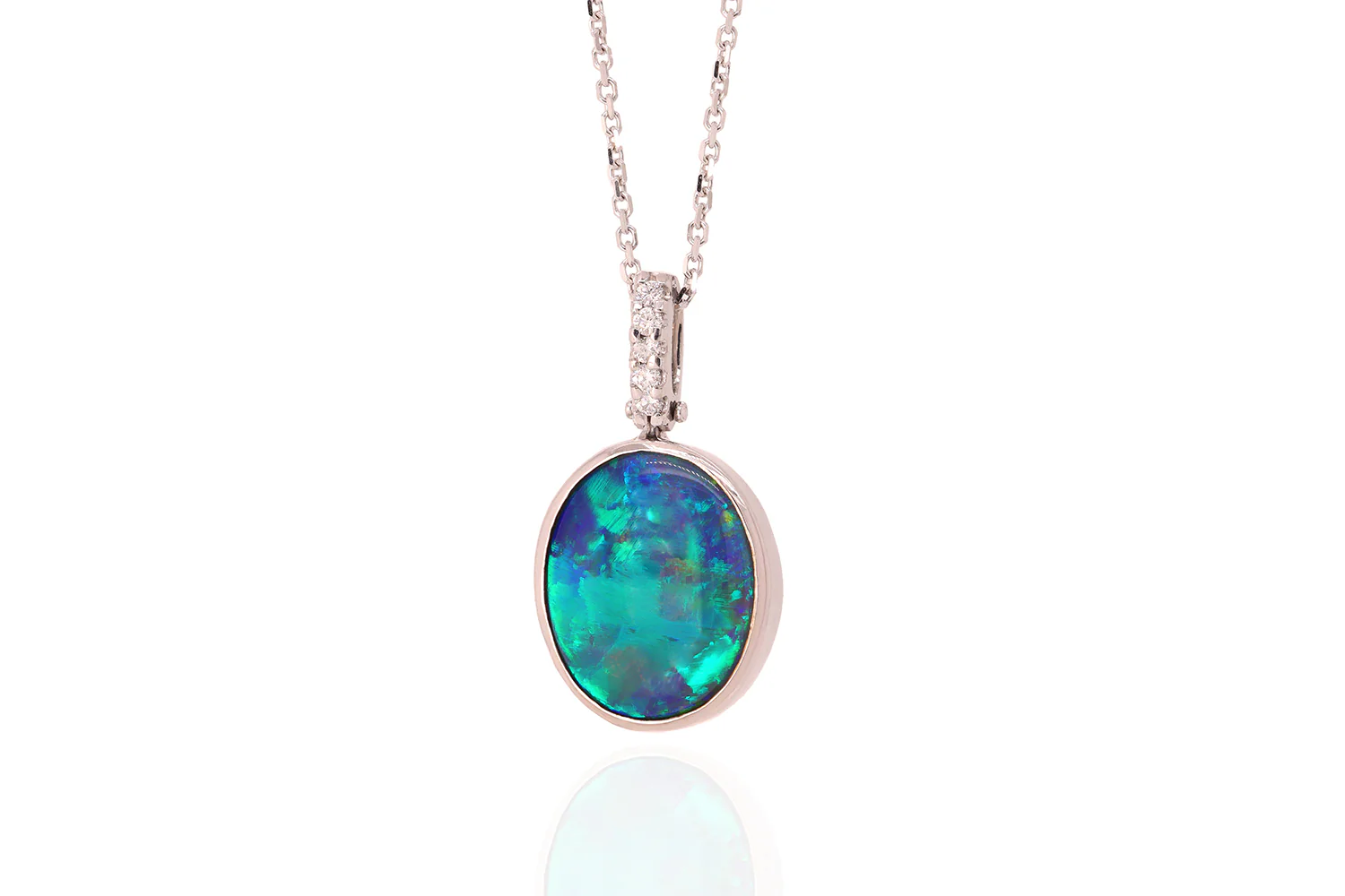 Tatiana — 18kt White Gold 4.25 ct Black Opal Diamond Pendant - Image 5