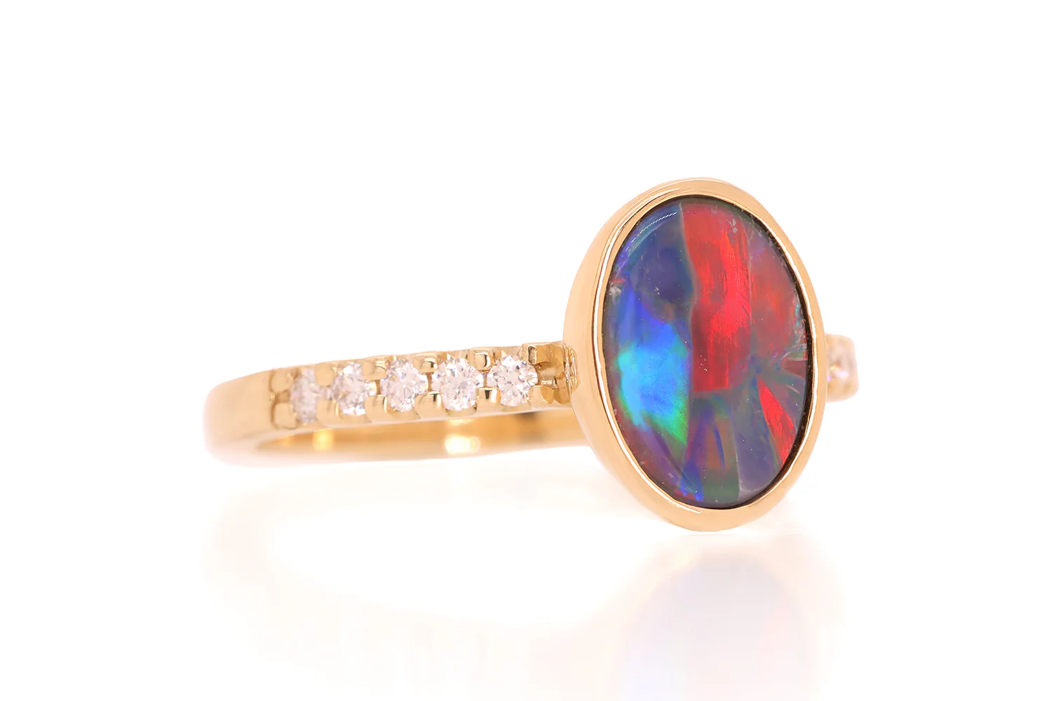 Tatiana — 18kt Yellow Gold 0.90 ct Dark Opal Diamond Ring - Image 3