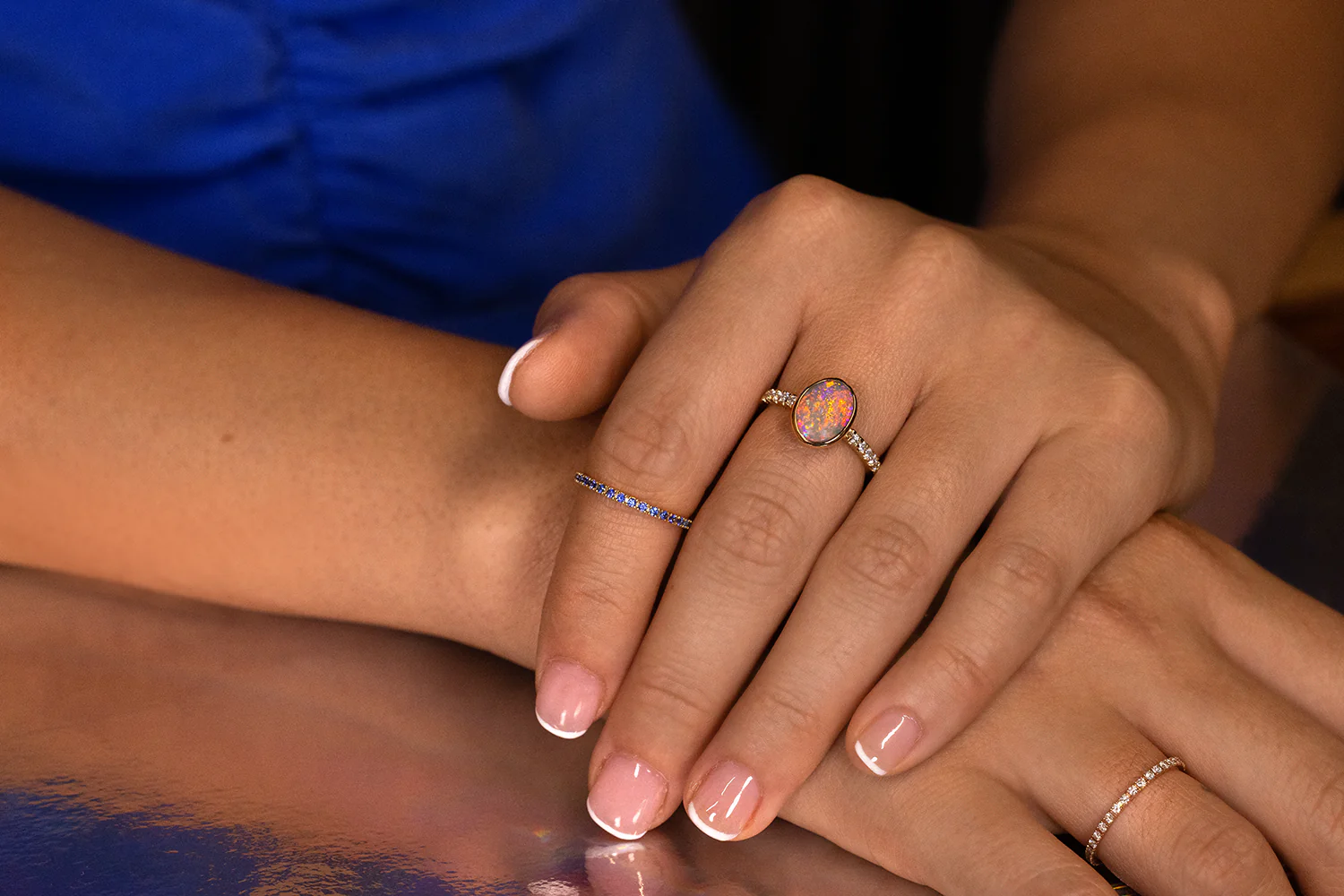 Tatiana Diamond Ring Gold with 1.51ct Crystal Opal - Image 4