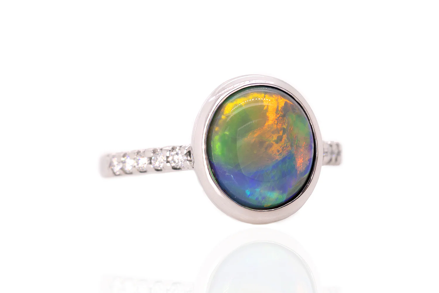 Tatiana — 18kt White Gold 3.01 ct Dark Opal Diamond Ring - Image 3