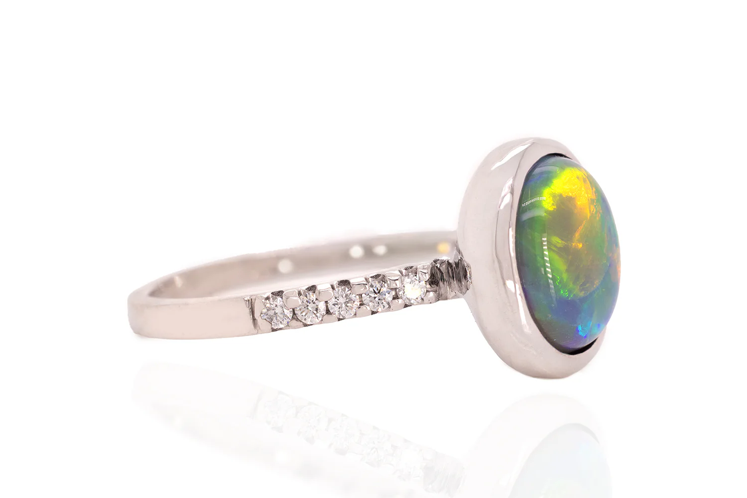 Tatiana — 18kt White Gold 3.01 ct Dark Opal Diamond Ring - Image 5