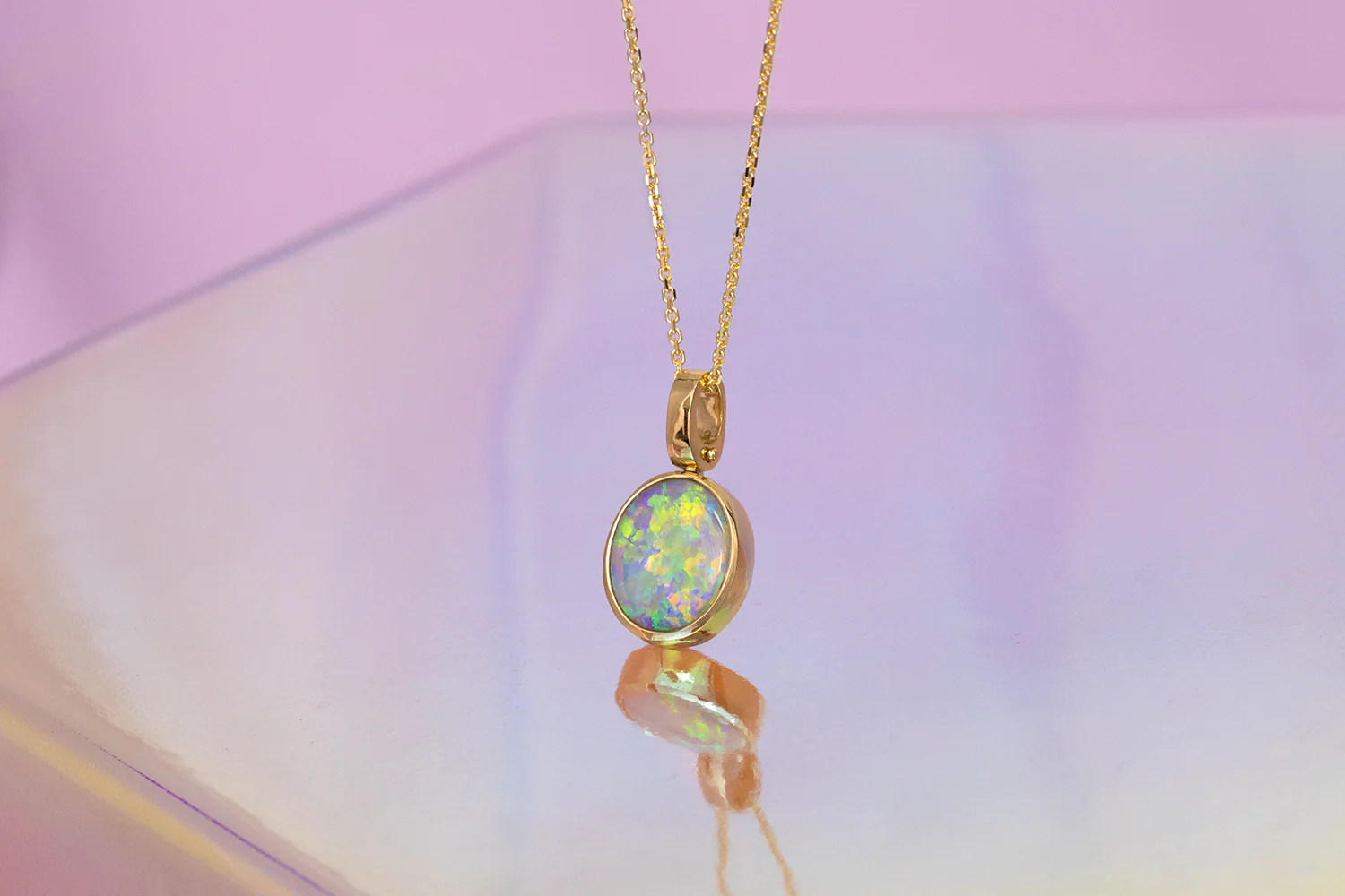 Tatiana Pendant Yellow Gold with 2.41ct Crystal Opal - Image 5