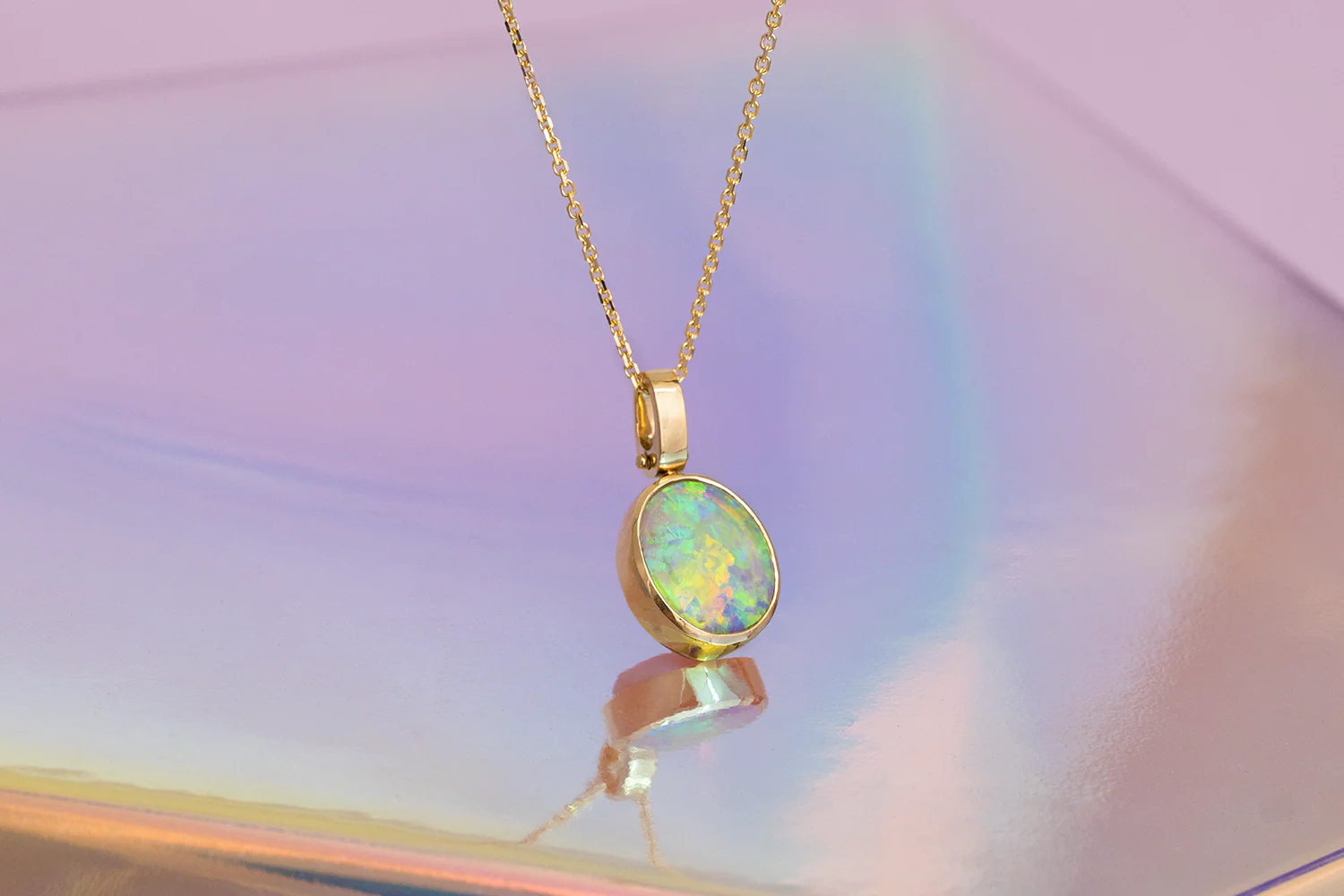 Tatiana Pendant Yellow Gold with 2.41ct Crystal Opal - Image 6
