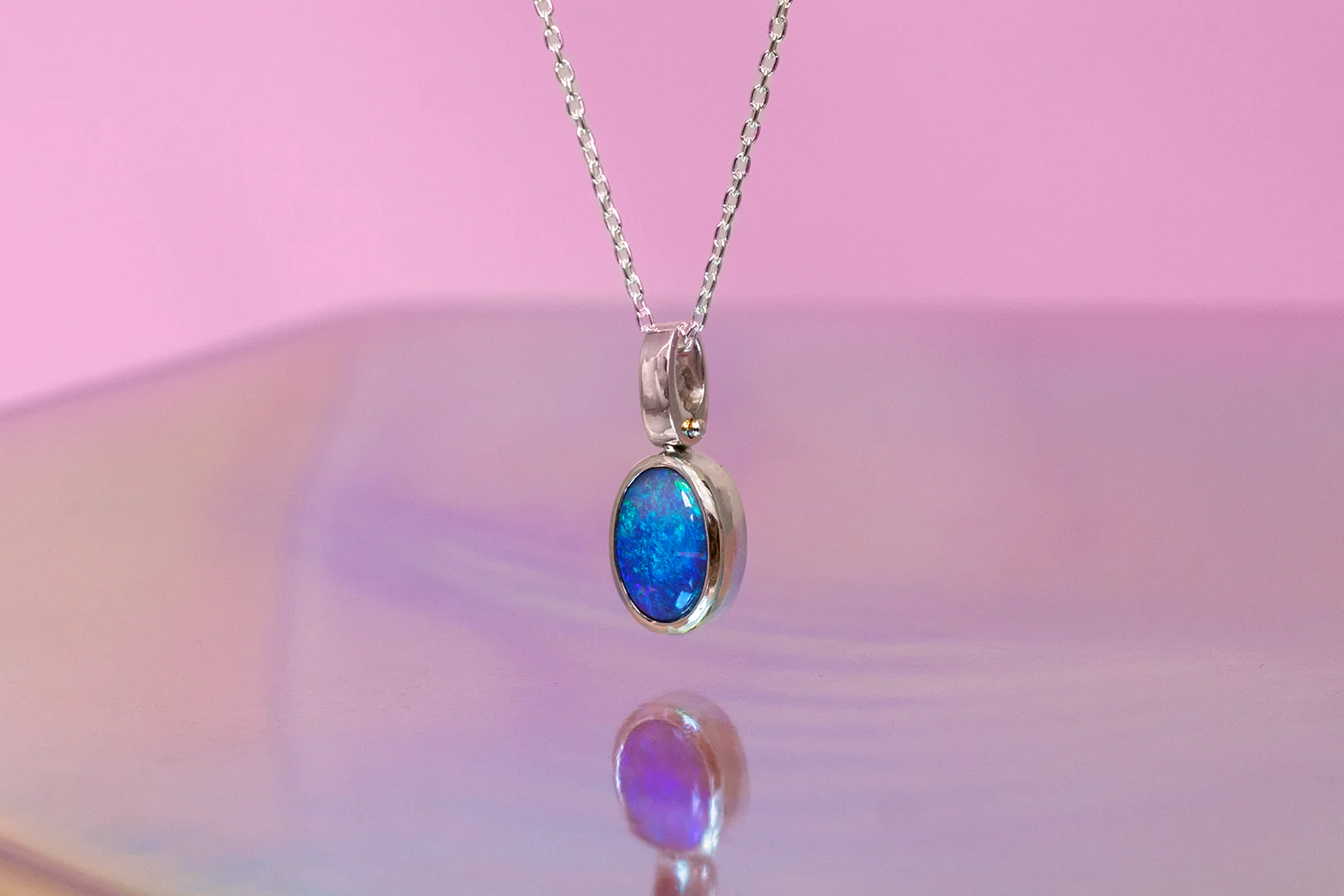 Tatiana Necklace Sterling Silver with 1.91 ct Dark Opal - Image 2