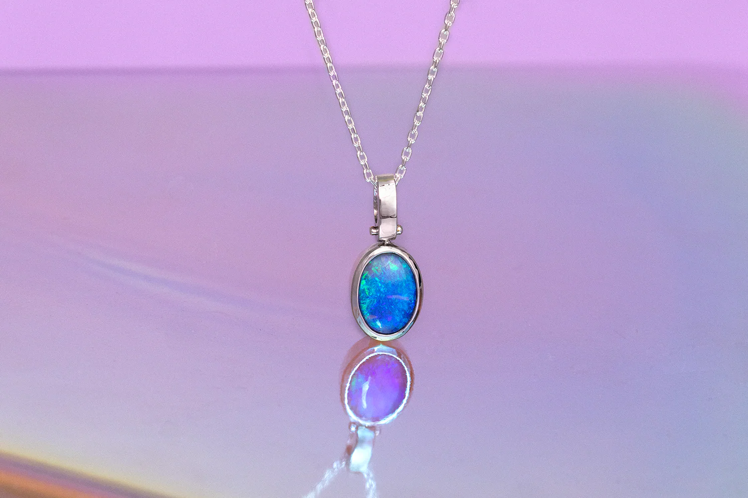 Tatiana Necklace Sterling Silver with 1.91 ct Dark Opal - Image 3