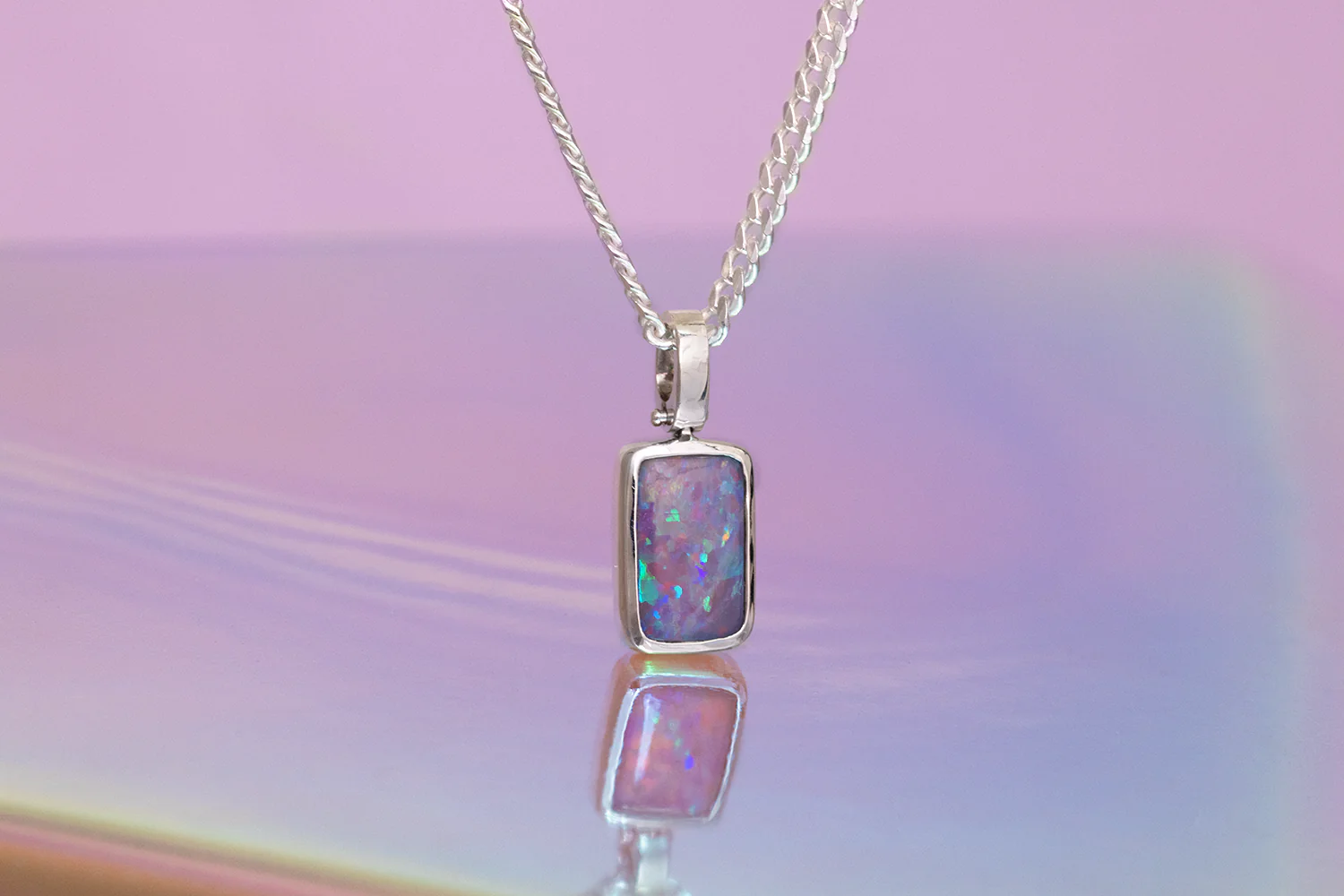 Tatiana Necklace Sterling Silver with 2.08 ct Dark Opal - Image 2