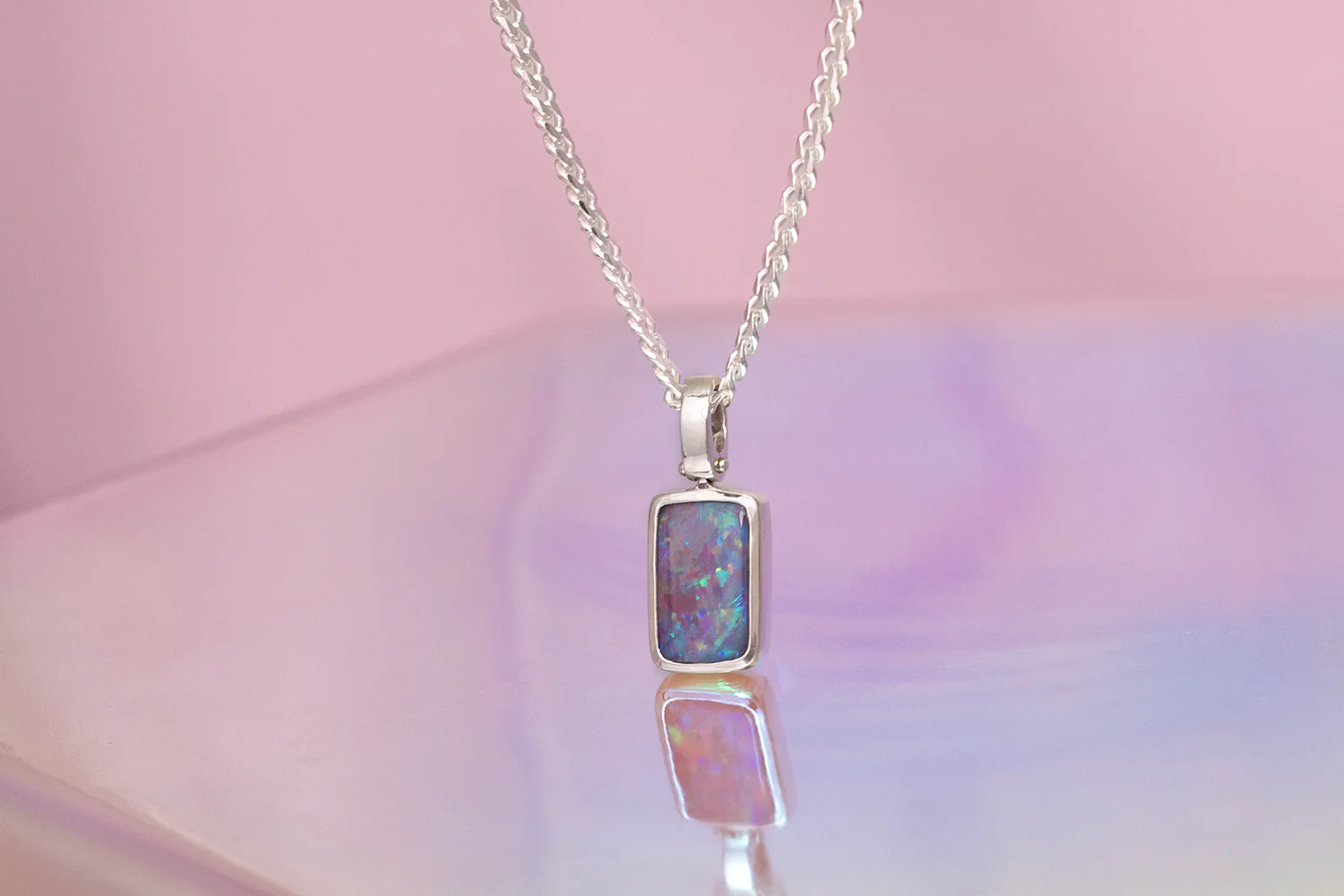 Tatiana Necklace Sterling Silver with 2.08 ct Dark Opal - Image 3