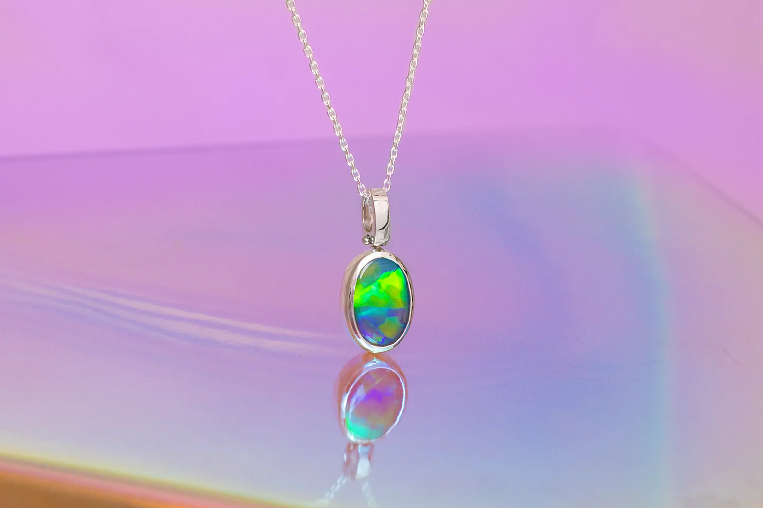 Tatiana Necklace Sterling Silver with 2.12 ct Dark Opal - Image 2