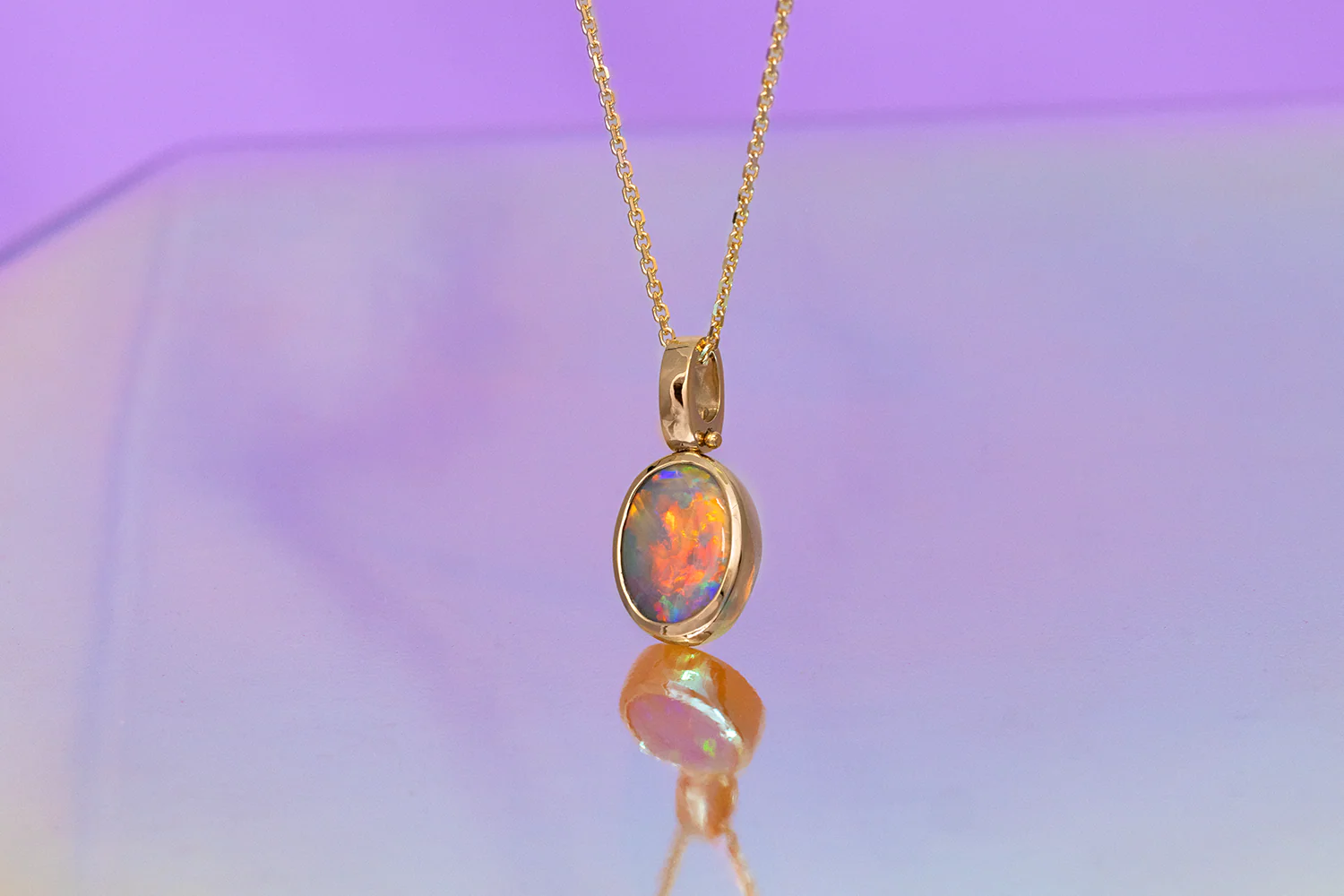 Tatiana Pendant Gold with 1.79ct Dark Opal - Image 3