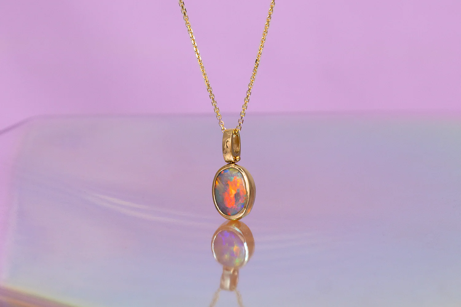 Tatiana Pendant Gold with 1.79ct Dark Opal - Image 4