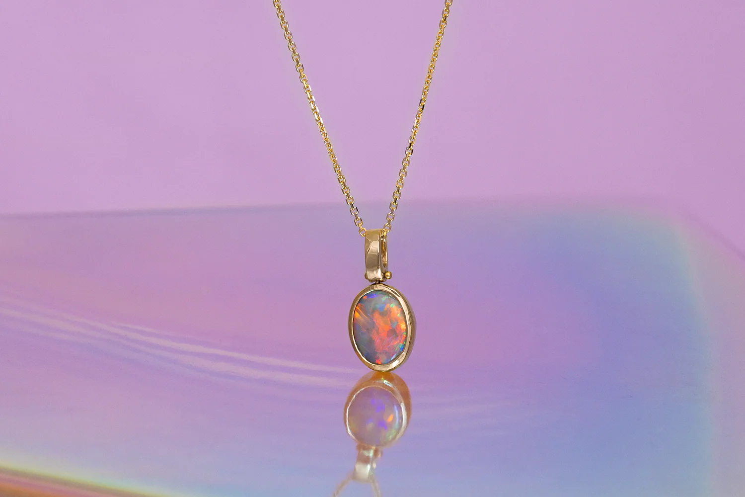 Tatiana Pendant Gold with 1.79ct Dark Opal - Image 5