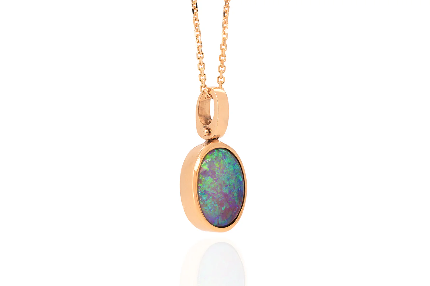 Tatiana — 18kt Yellow Gold 2.58 ct Crystal Opal Pendant - Image 5