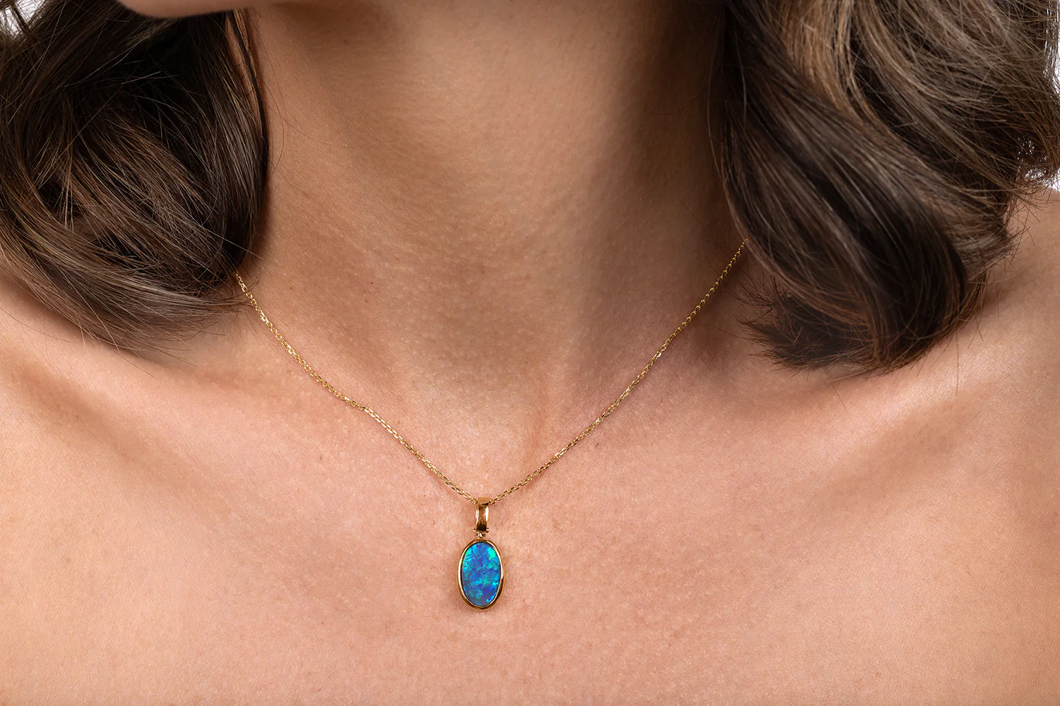 Tatiana Pendant Gold with 3.97ct Black Opal - Image 2