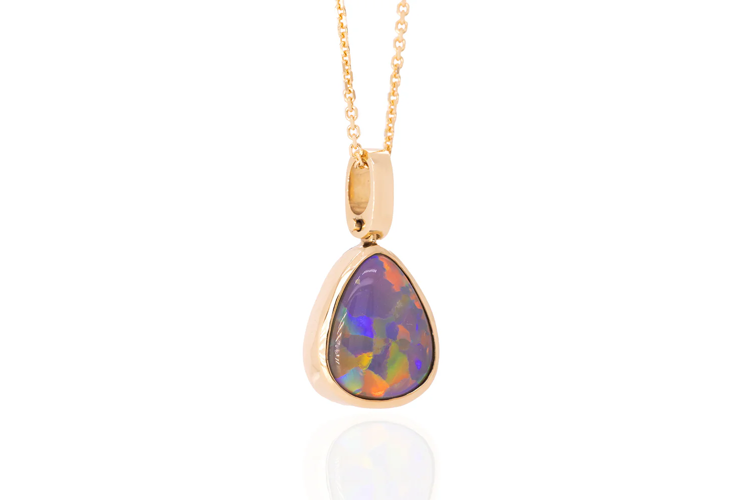 Tatiana — 18kt Yellow Gold 4.37 ct Dark Opal Pendant - Image 3