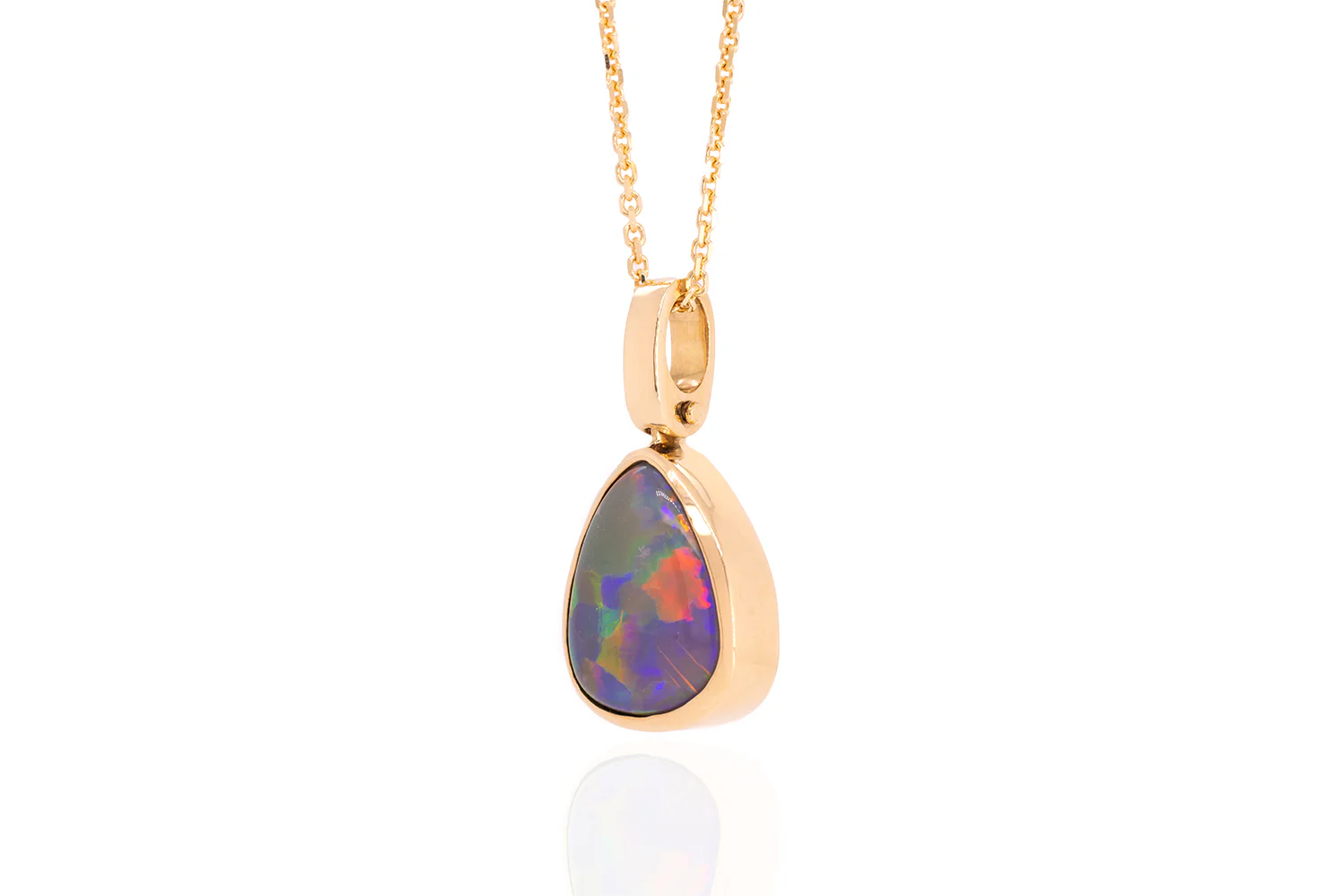 Tatiana — 18kt Yellow Gold 4.37 ct Dark Opal Pendant - Image 5
