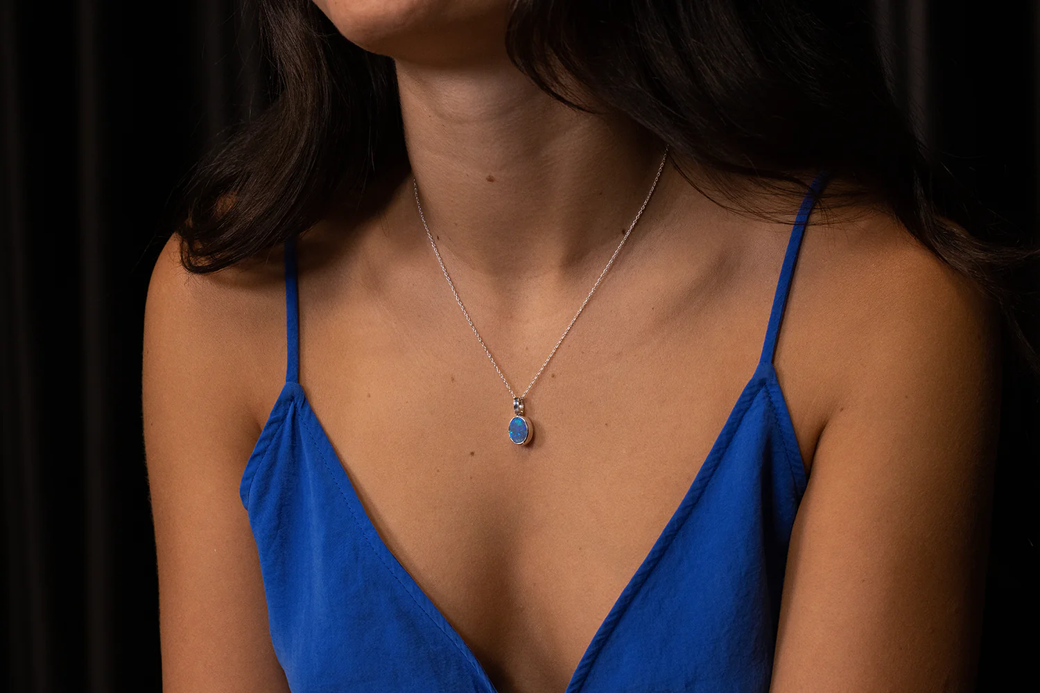 Tatiana Pendant Sterling Silver with 3.50ct Dark Opal - Image 4