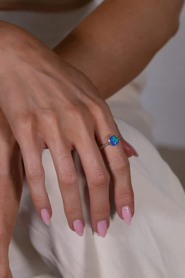 Tatiana Ring Sterling 1.30ct Dark Crystal Opal - Image 2