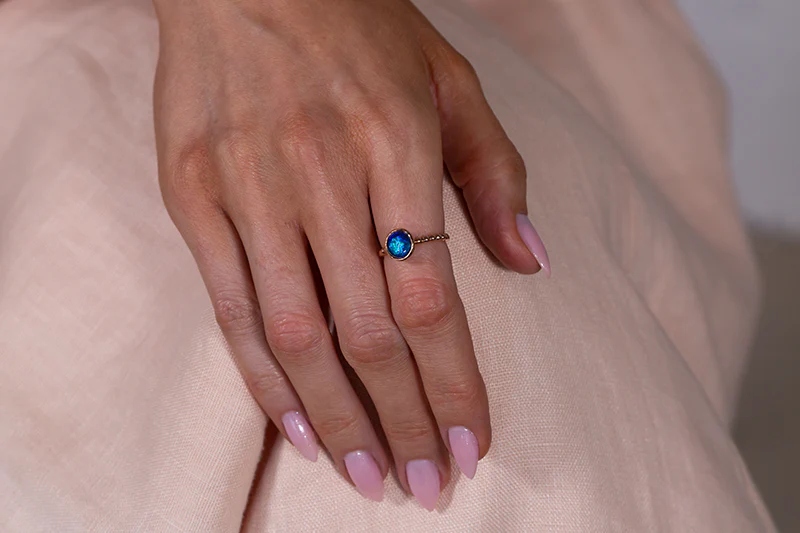 Tatiana Ring Rose Gold 1.47ct Black Opal - Image 3