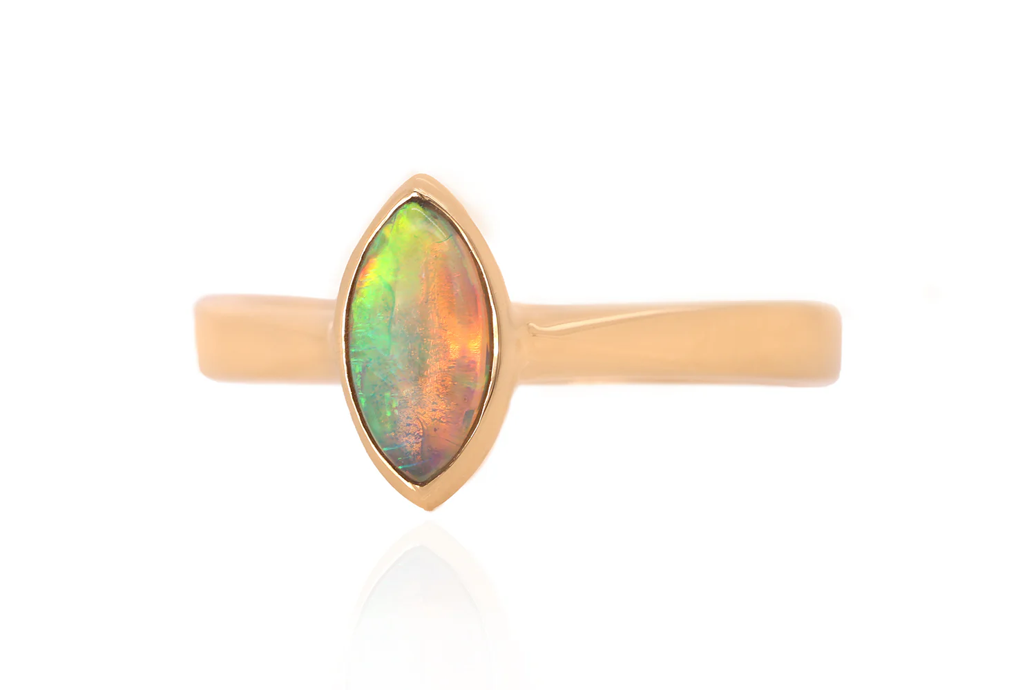 Tatiana — 18kt Yellow Gold 0.41 ct Crystal Opal Ring - Image 3