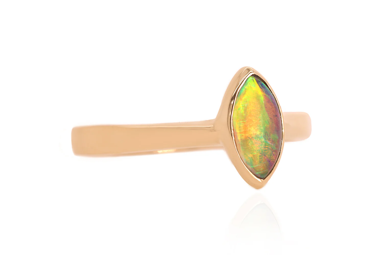 Tatiana — 18kt Yellow Gold 0.41 ct Crystal Opal Ring - Image 5
