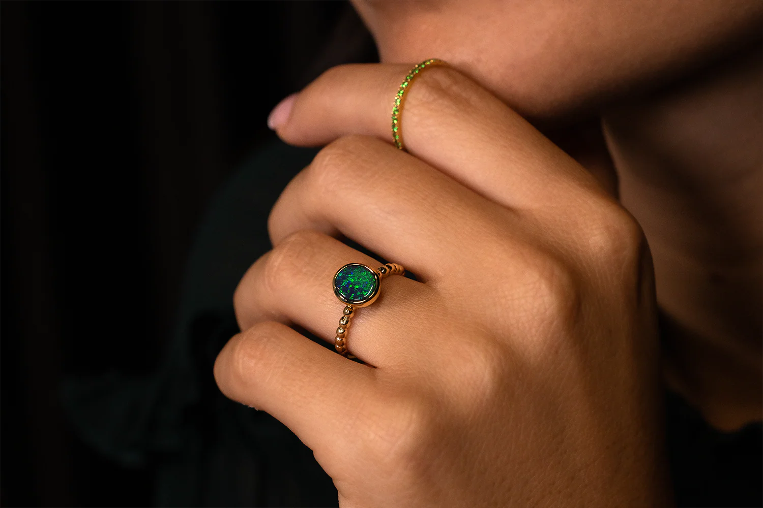 Tatiana Ring Gold with 1.07ct Black Opal - Image 4