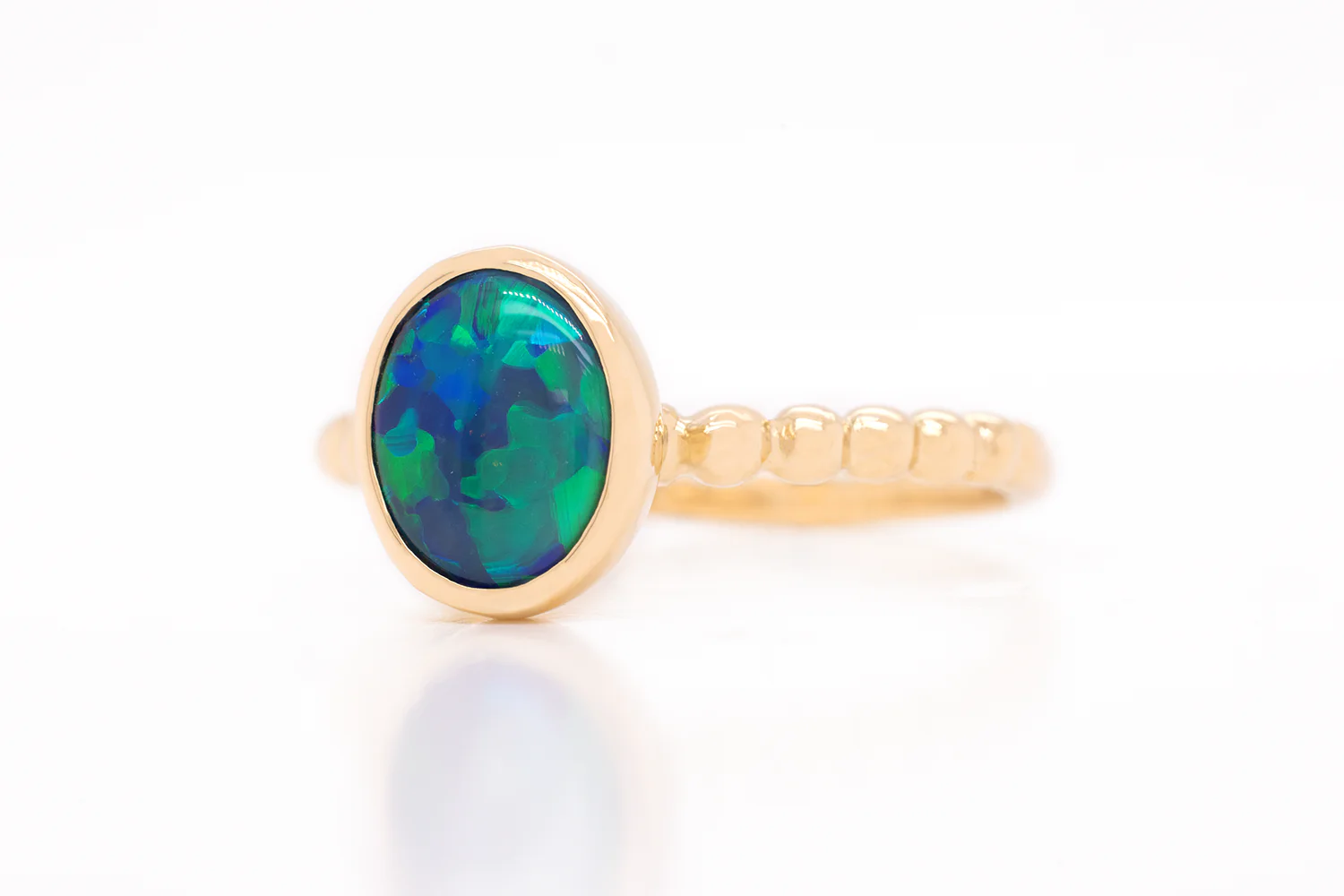 Tatiana — 18kt Yellow Gold 1.23 ct Black Opal Ring - Image 3