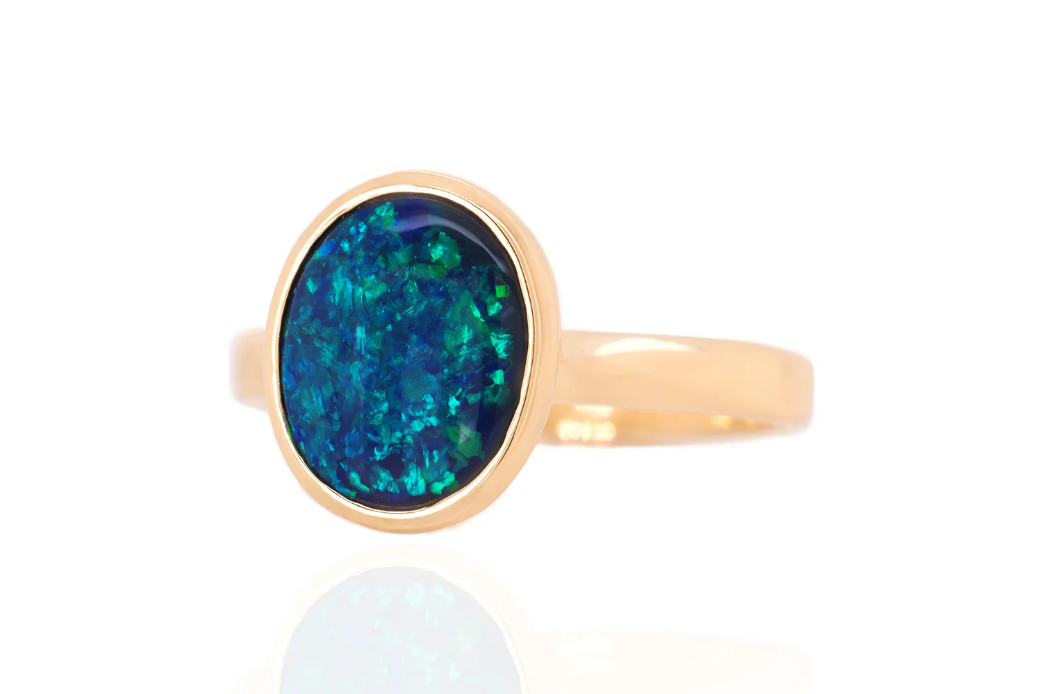 Tatiana — 18kt Yellow Gold 1.86 ct Black Opal Ring - Image 3